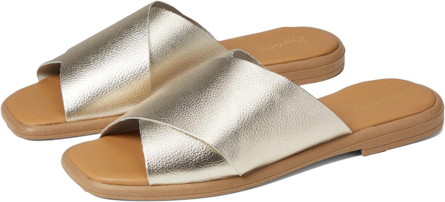 

Сандалии на плоской подошве Upper Echelon Seychelles, цвет Platinum Metallic Leather