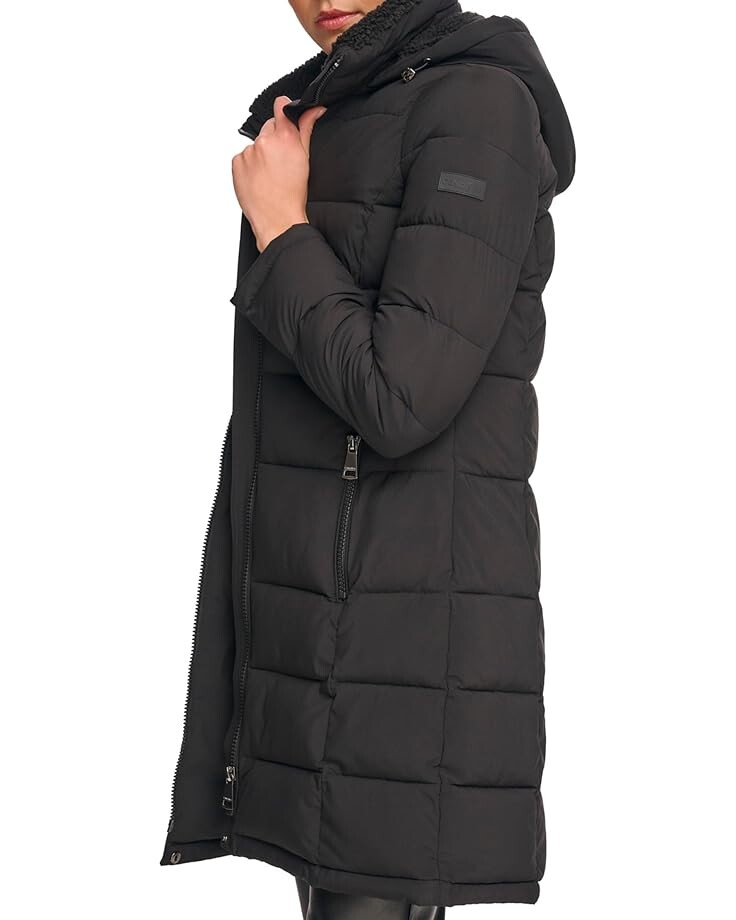 

Пуховик Calvin Klein Faux Sherpa Puffer, черный