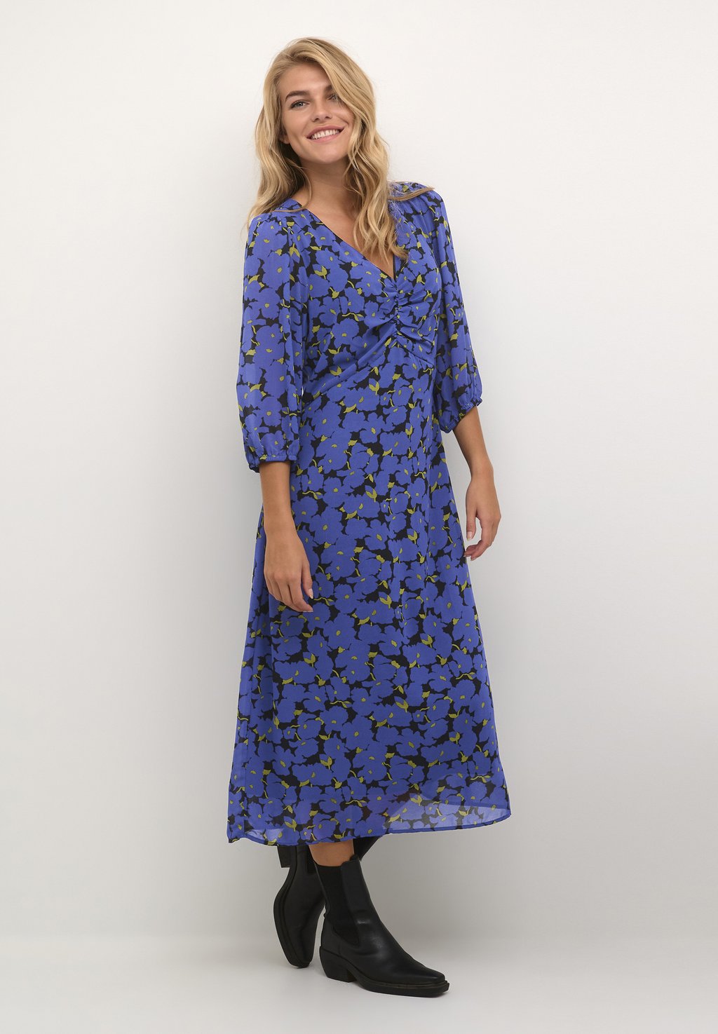 Летнее платье Chris Kaffe, цвет clamtis blue flower print blue flower print pajamas set women stain shirt