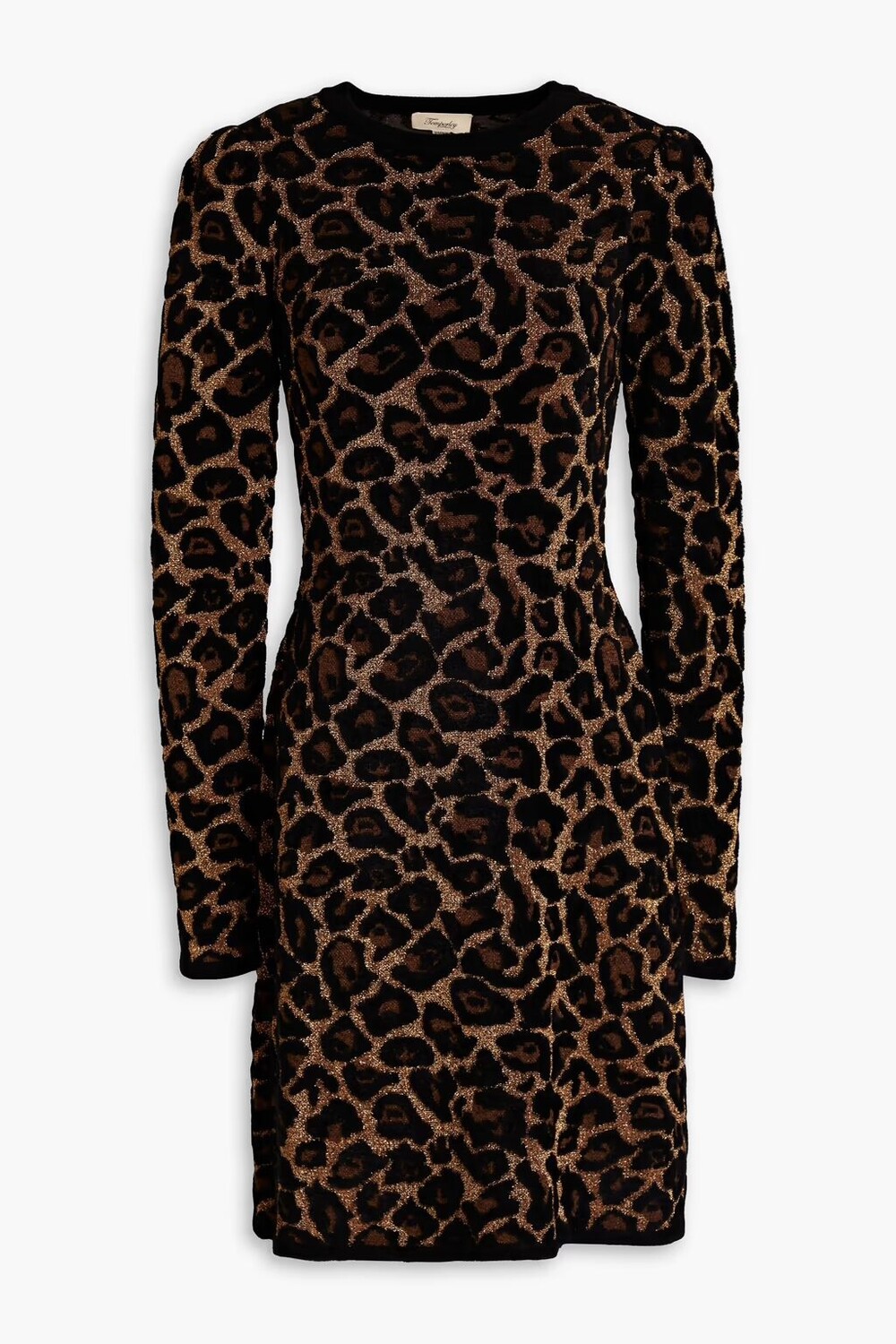 

Жаккардовое платье мини Joanie с эффектом металлик Temperley London, черный