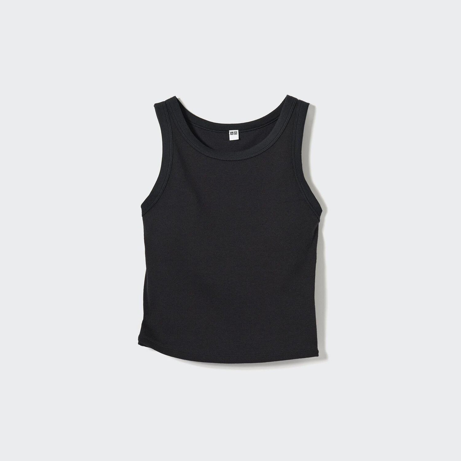 Топ короткий Uniqlo с чашечками, черный