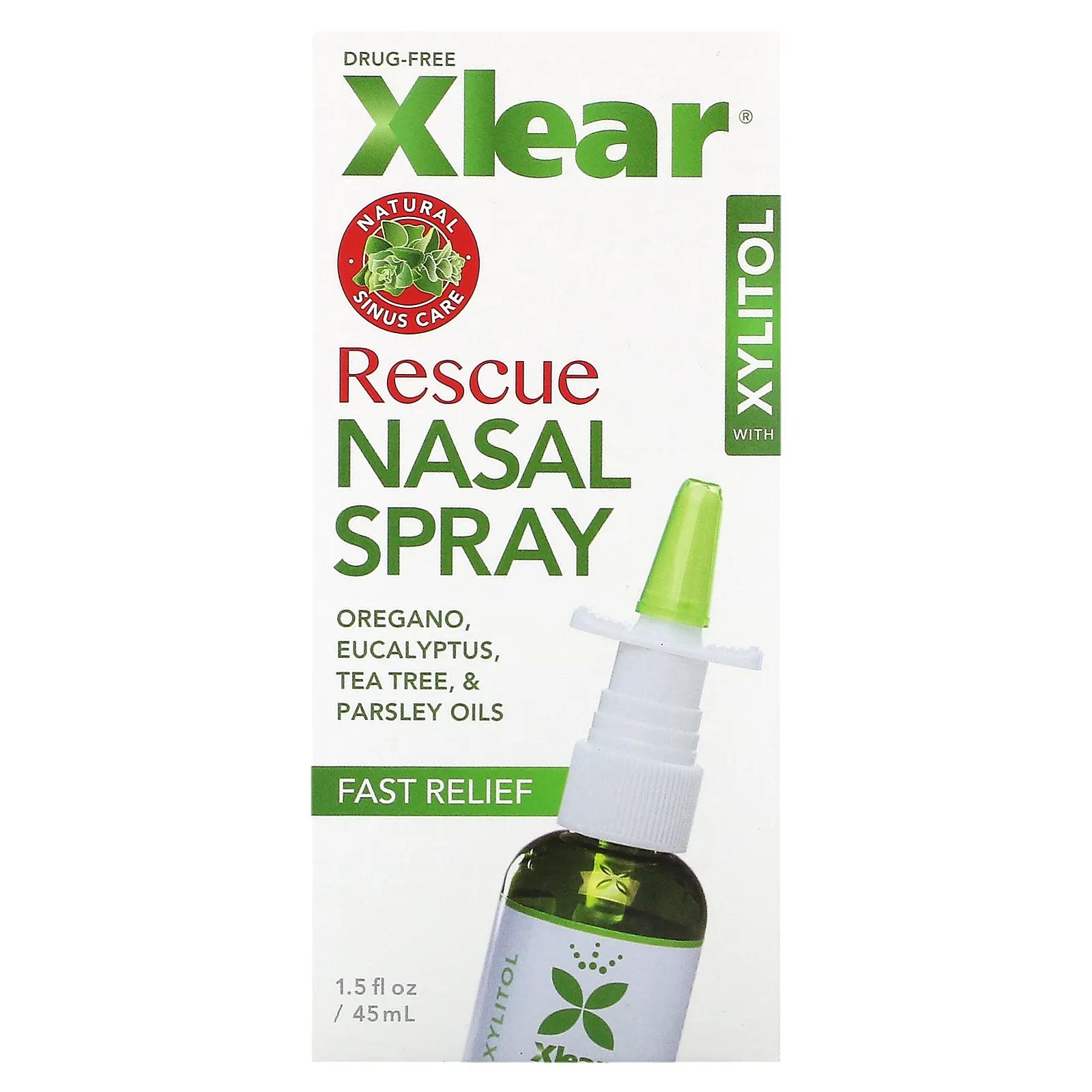 Xlear Спасательный назальный спрей 1,5 жидких унции xlear kid s xlear солевой назальный спрей для детей 22 мл 0 75 жидк унции