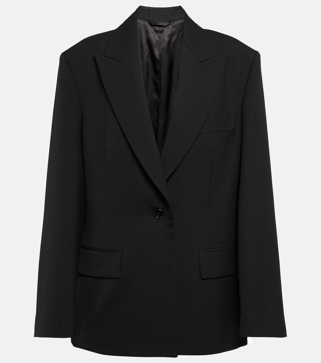 

Однобортный блейзер из смесовой шерсти ACNE STUDIOS, черный