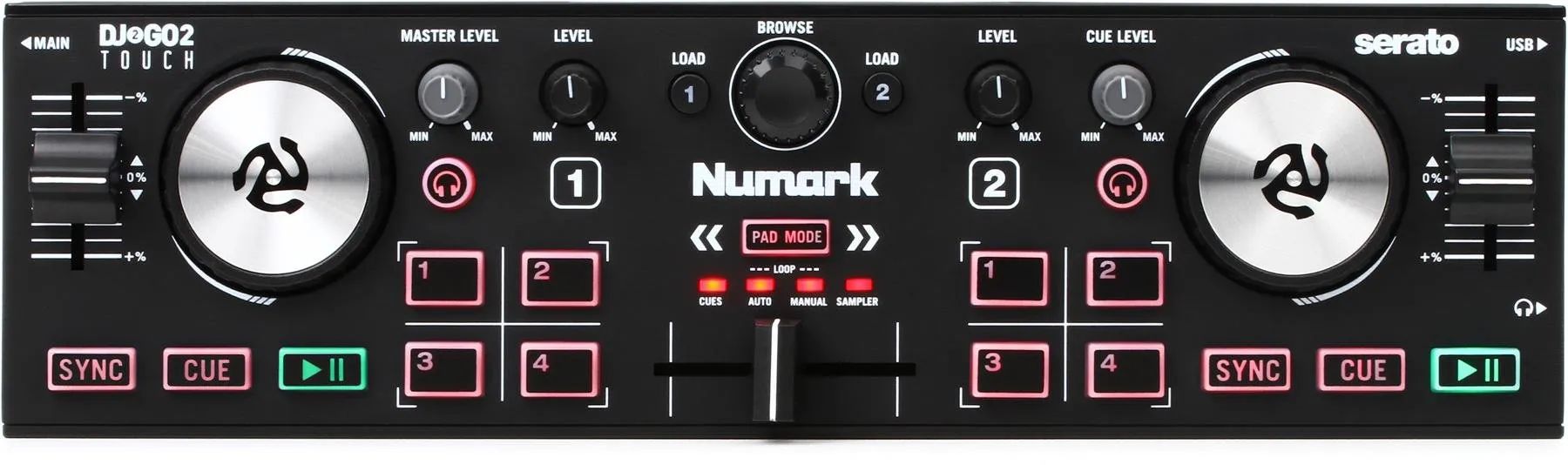 

Numark DJ2GO2 Touch 2-канальный DJ-контроллер Serato