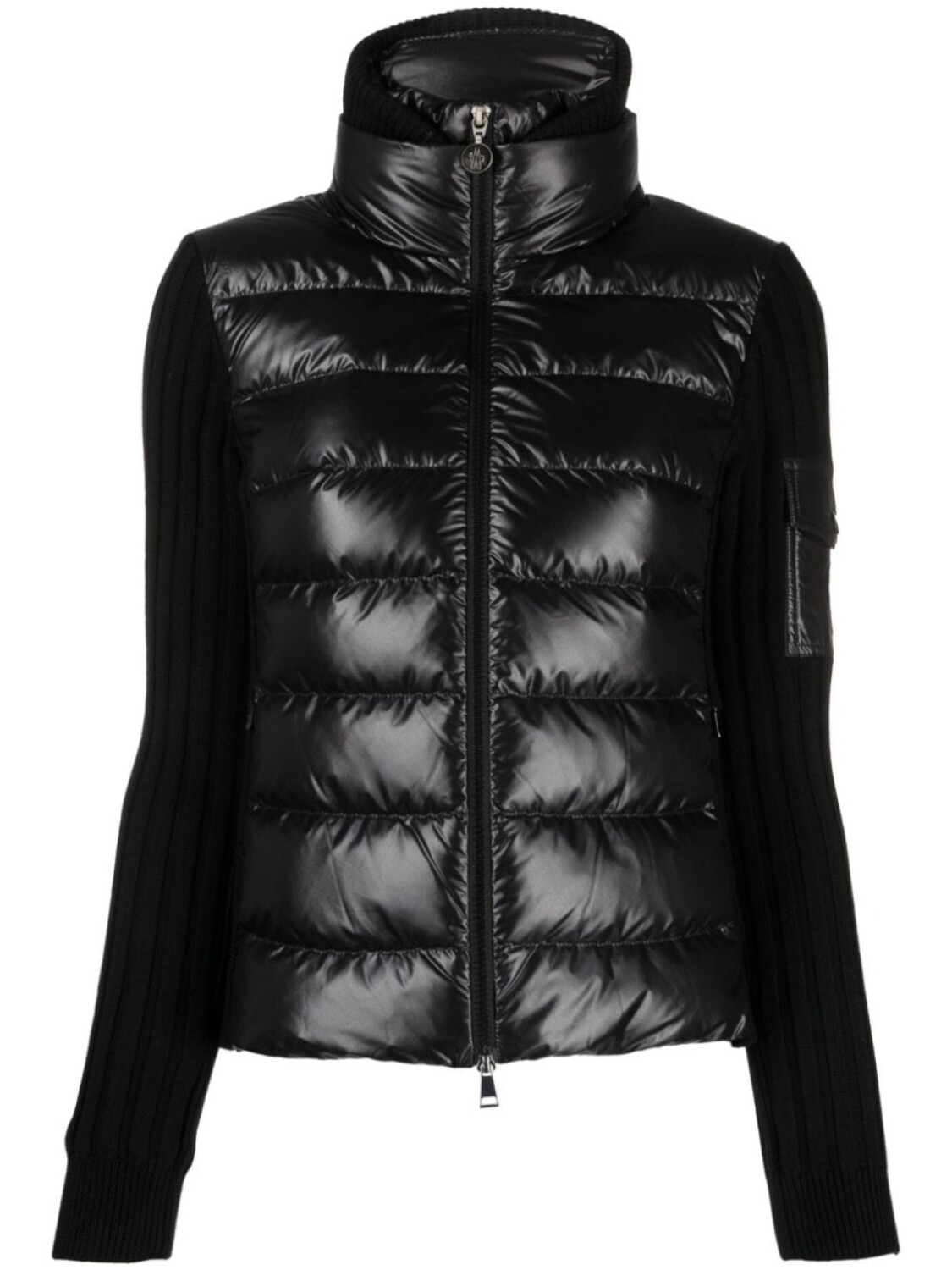

Moncler пуховик с нашивкой-логотипом, черный