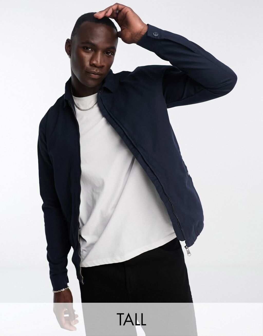 

Темно-синяя куртка на молнии Threadbare Tall, Синий