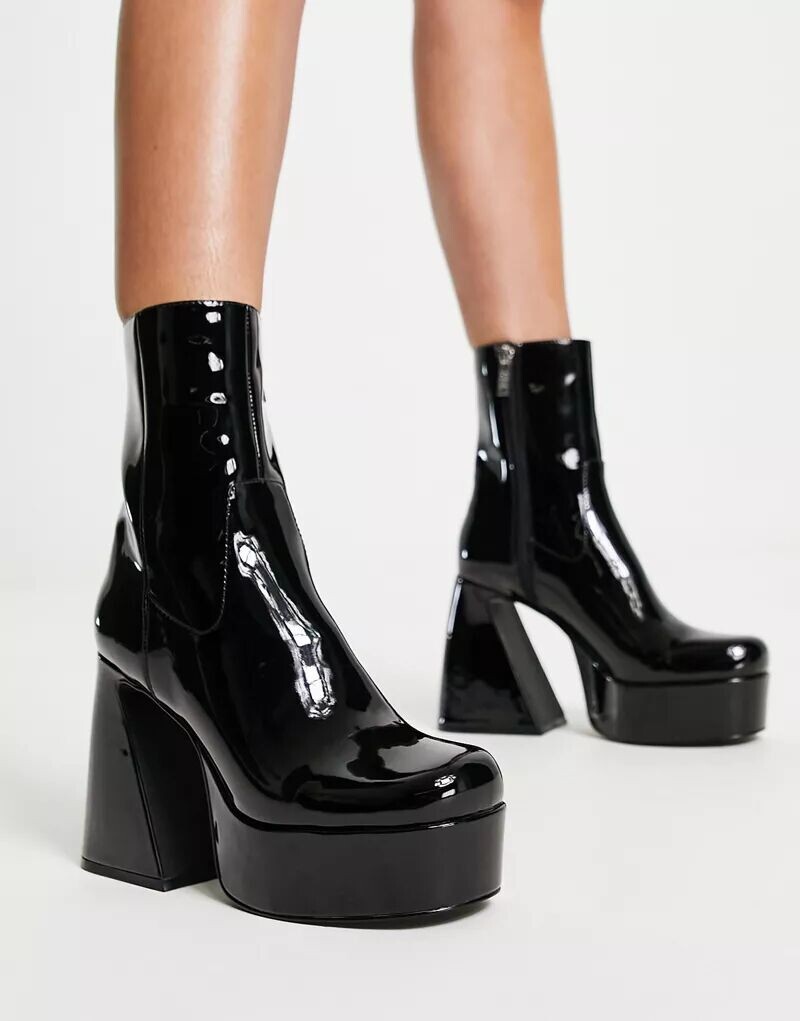 

Черные лакированные ботинки на платформе Steve Madden Profuse