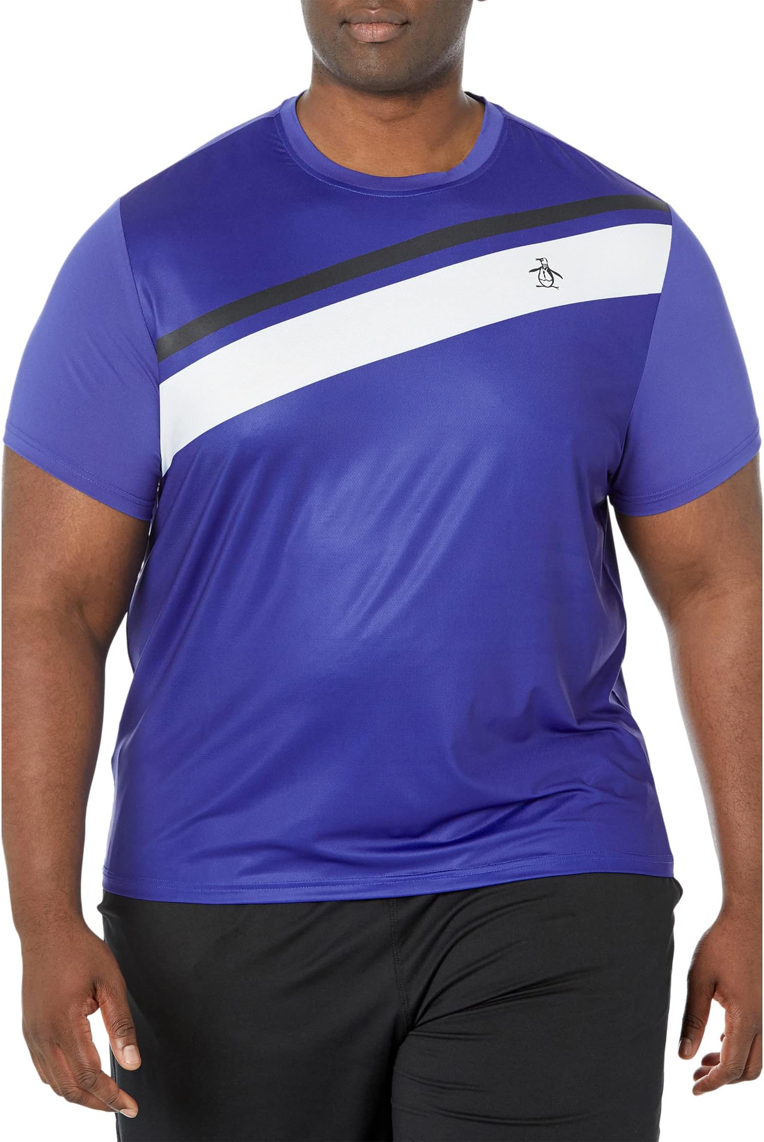 Теннисная футболка Performance с цветными блоками и принтом Original Penguin Golf, цвет Bluing