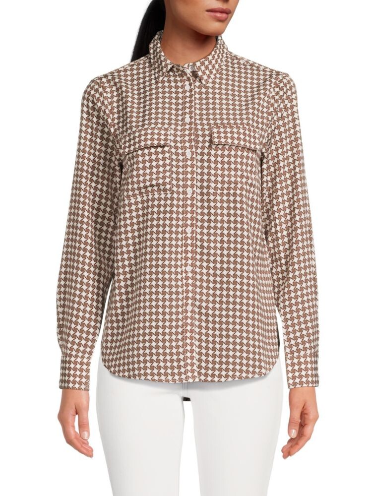 

Атласная рубашка с карманами-карго Saks Fifth Avenue, цвет Cream Print