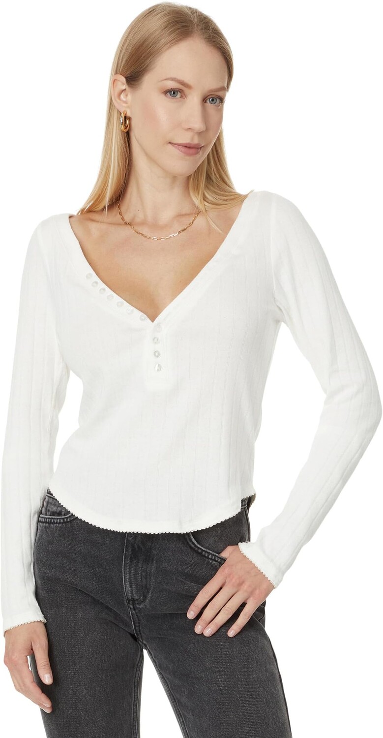 

Топ Free People Coffee Chat Long Sleeve, цвет Sugar Swizzle