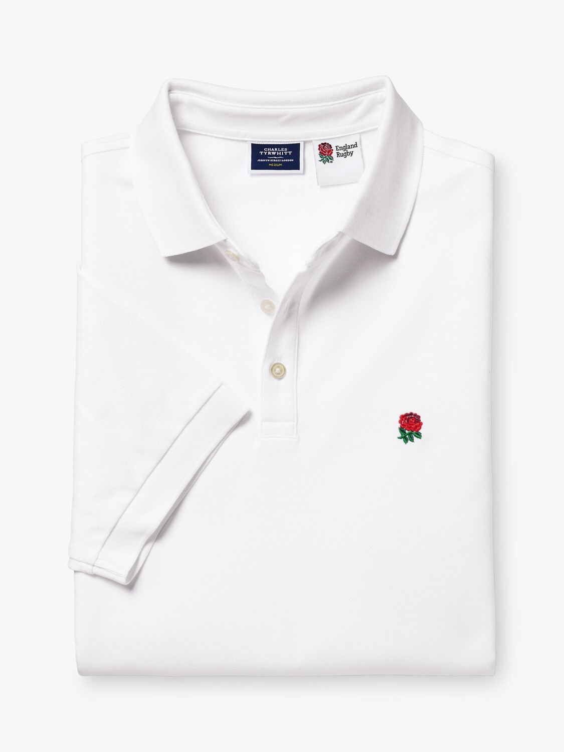 

Рубашка-поло Charles Tyrwhitt England Rugby Pique, белая
