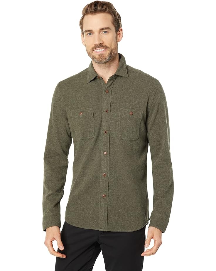 

Рубашка Faherty Knit Alpine Shirt, оливковый