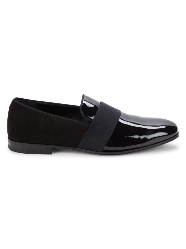 

Лоферы Bryden из лакированной кожи и замши Ferragamo, цвет Nero