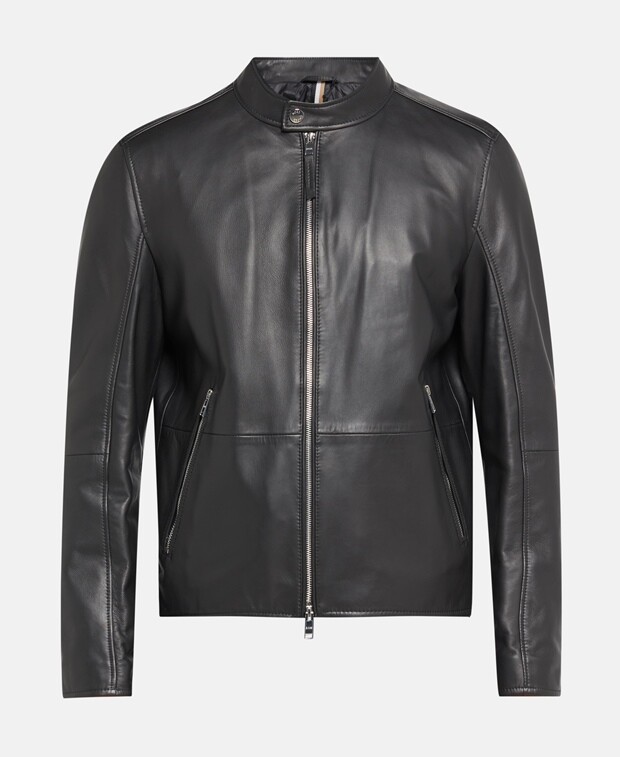 

Куртка из кожи ягненка Boss Black, черный