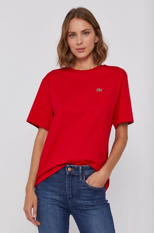 

Хлопковая футболка Lacoste, красный