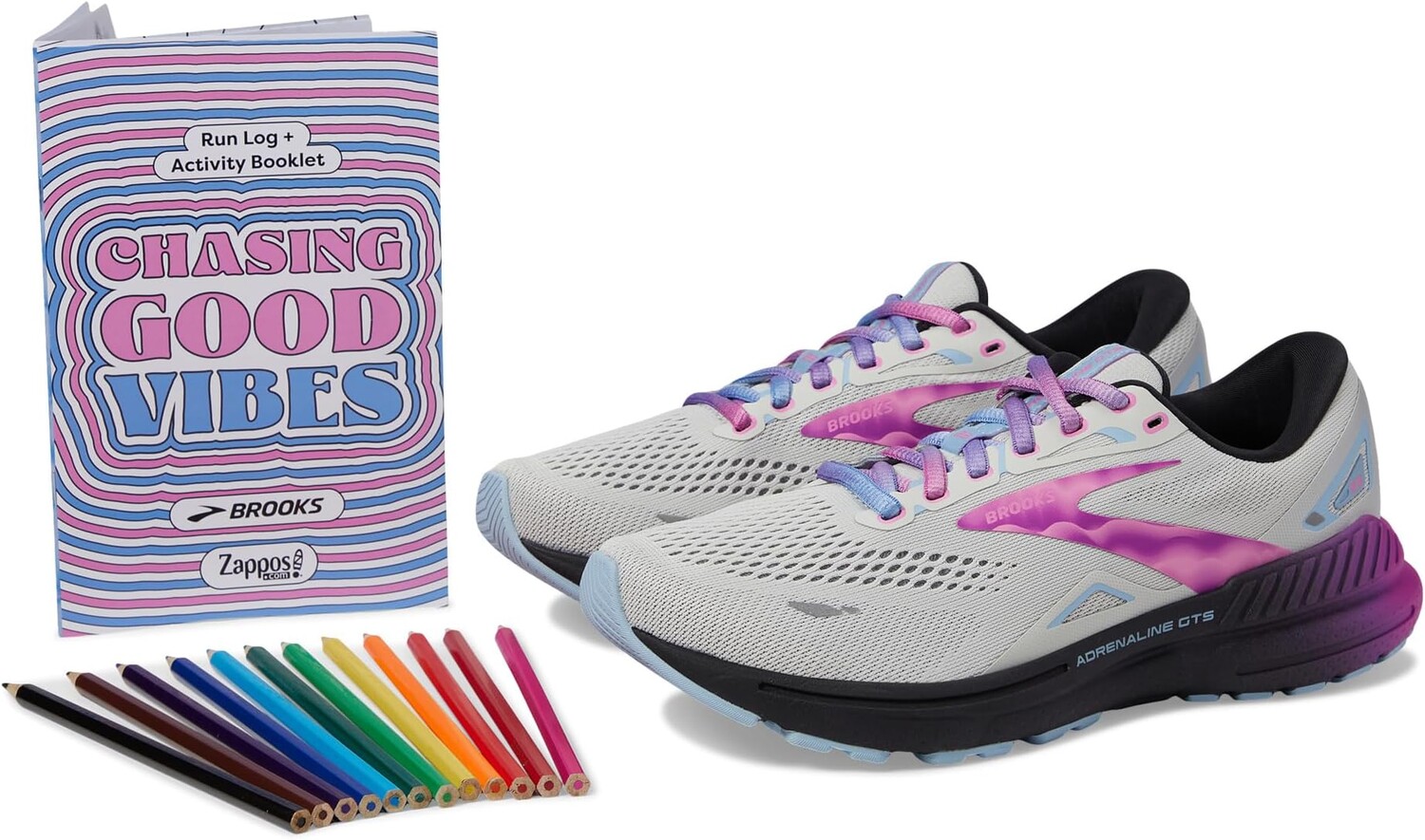 

Кроссовки Adrenaline GTS 22 Brooks, цвет Dawn Blue/Purple Cactus/Black