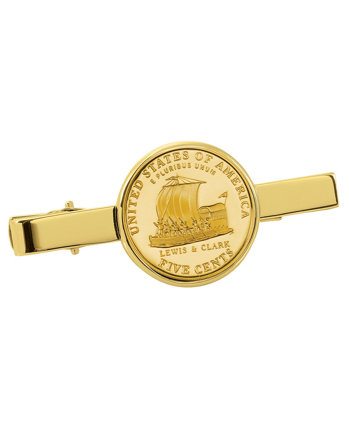 Позолоченный никелевый зажим для галстука для монет в виде килевой лодки «Путешествие на запад» American Coin Treasures 2021 40mm gold plated ethereum eth gold metal coin cryptocurrency coin for collection