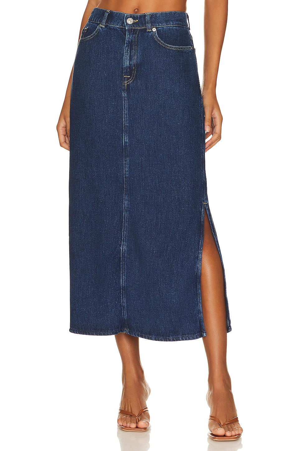 

Юбка макси 7 For All Mankind Maxi Denim Skirt, цвет Blue Note