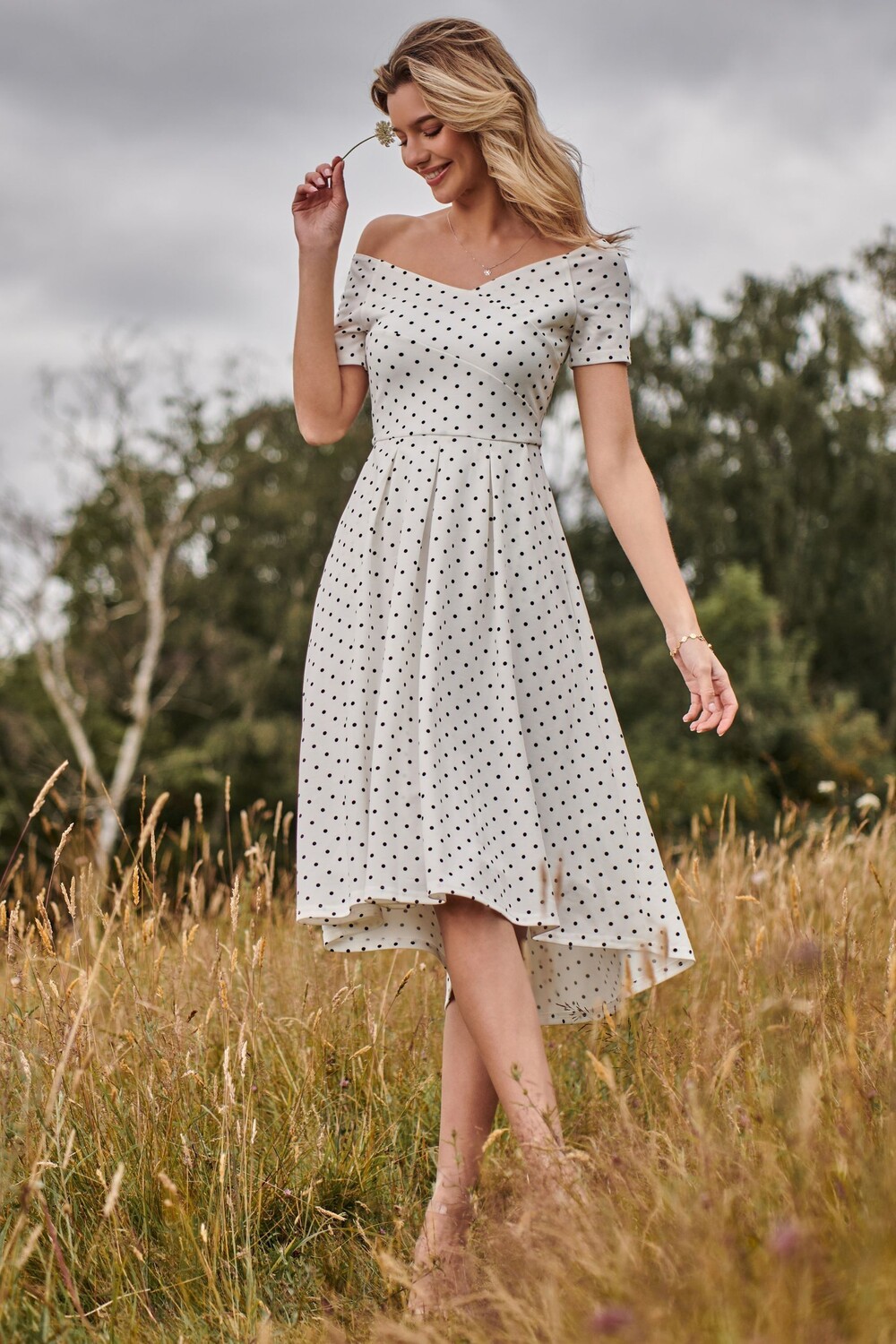

Белое платье миди со складками Fit & Flare Ponte Jolie Moi, белый