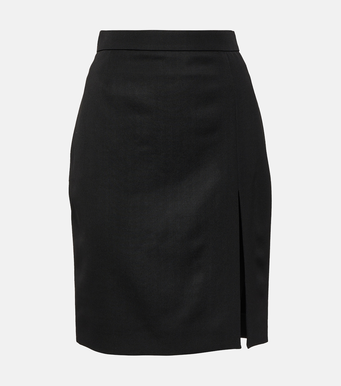 Шерстяная юбка-карандаш Saint Laurent, черный