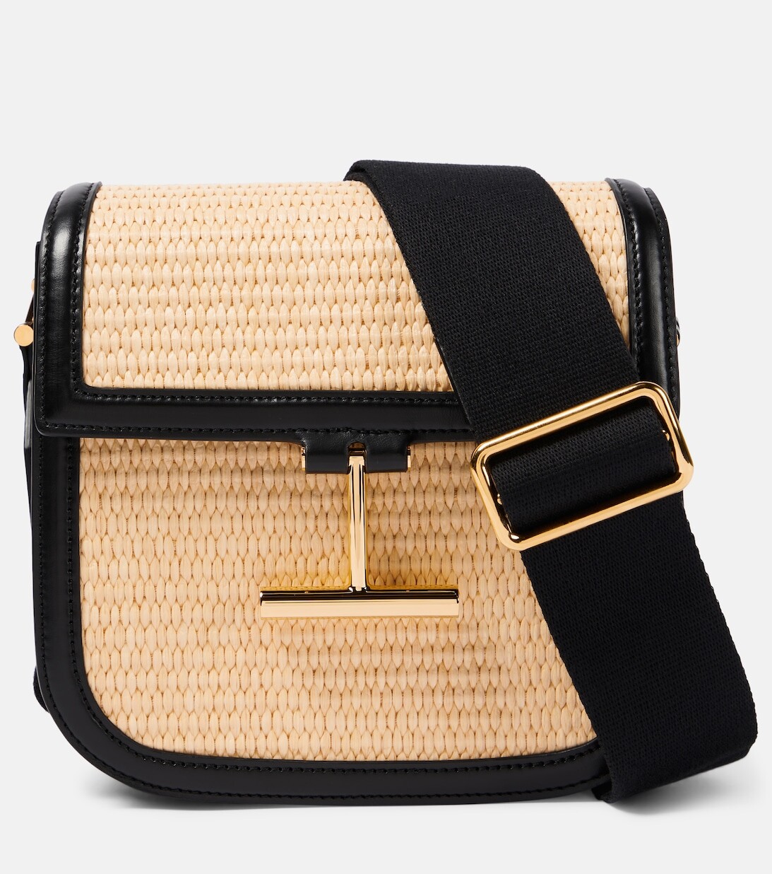 

Мини-сумка через плечо Tara из рафии и кожи Tom Ford, бежевый