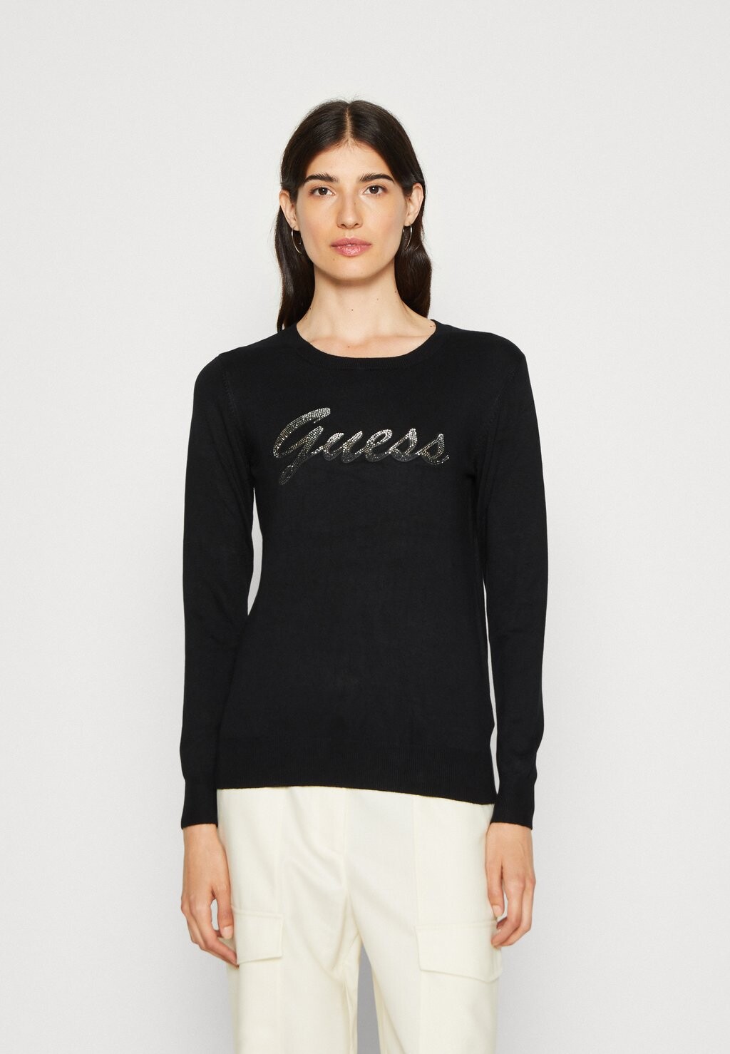 

Свитшот Guess HELENE LOGO, цвет jet black