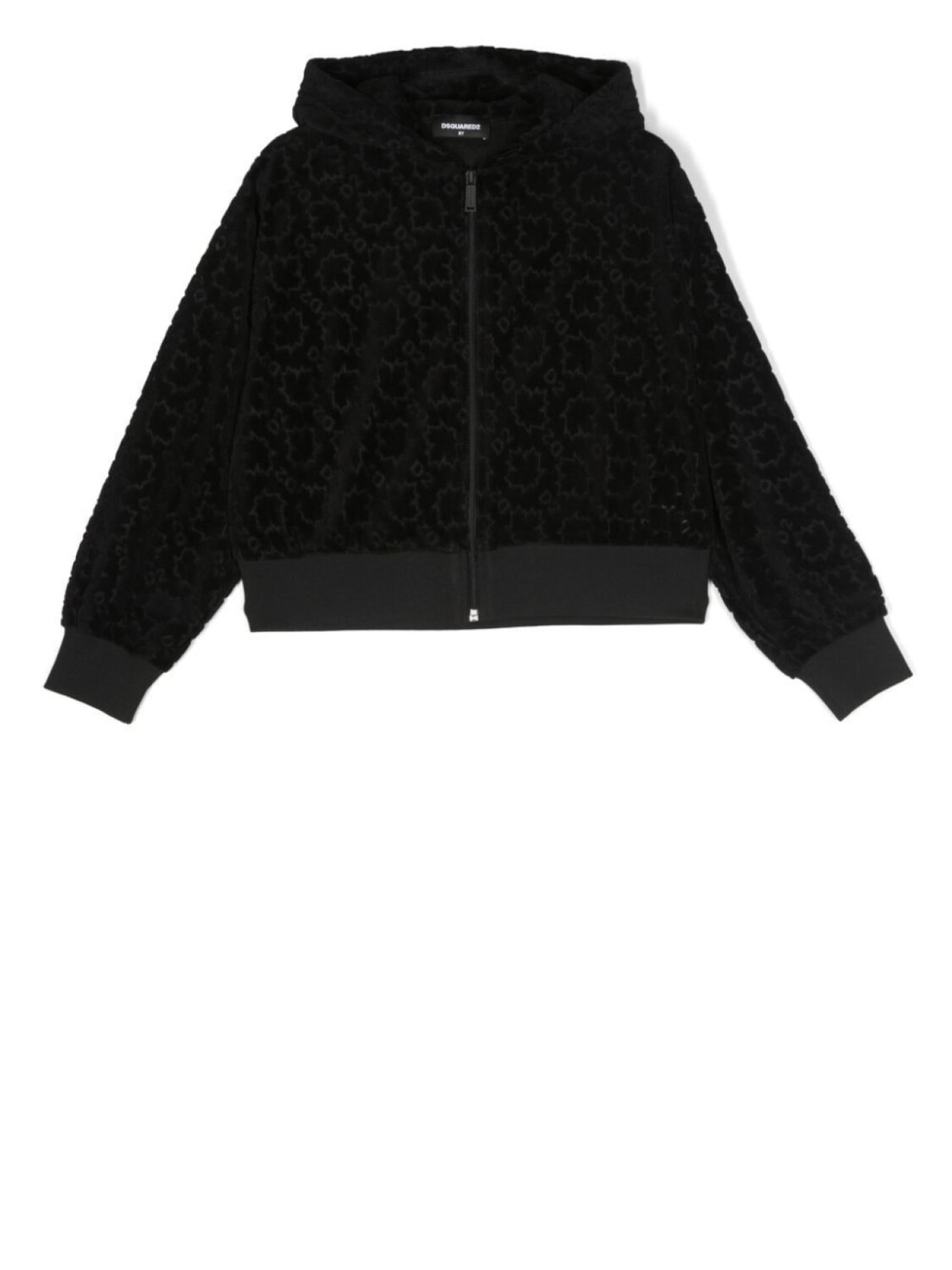 

DSQUARED2 KIDS худи на молнии с тисненым логотипом, черный