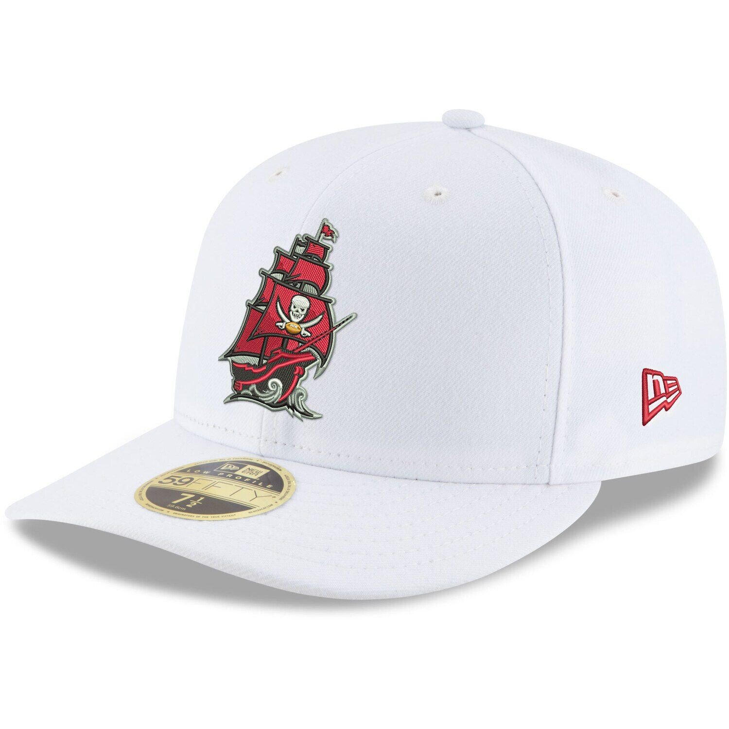 

Мужская облегающая шляпа New Era White Tampa Bay Buccaneers с альтернативным логотипом Omaha Low Profile 59FIFTY