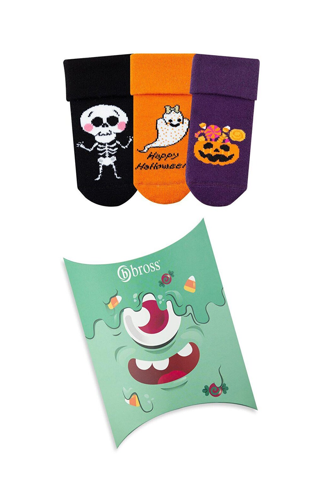 Коробка из 3 детских носков на Хэллоуин Bross, смешанный ассортимент