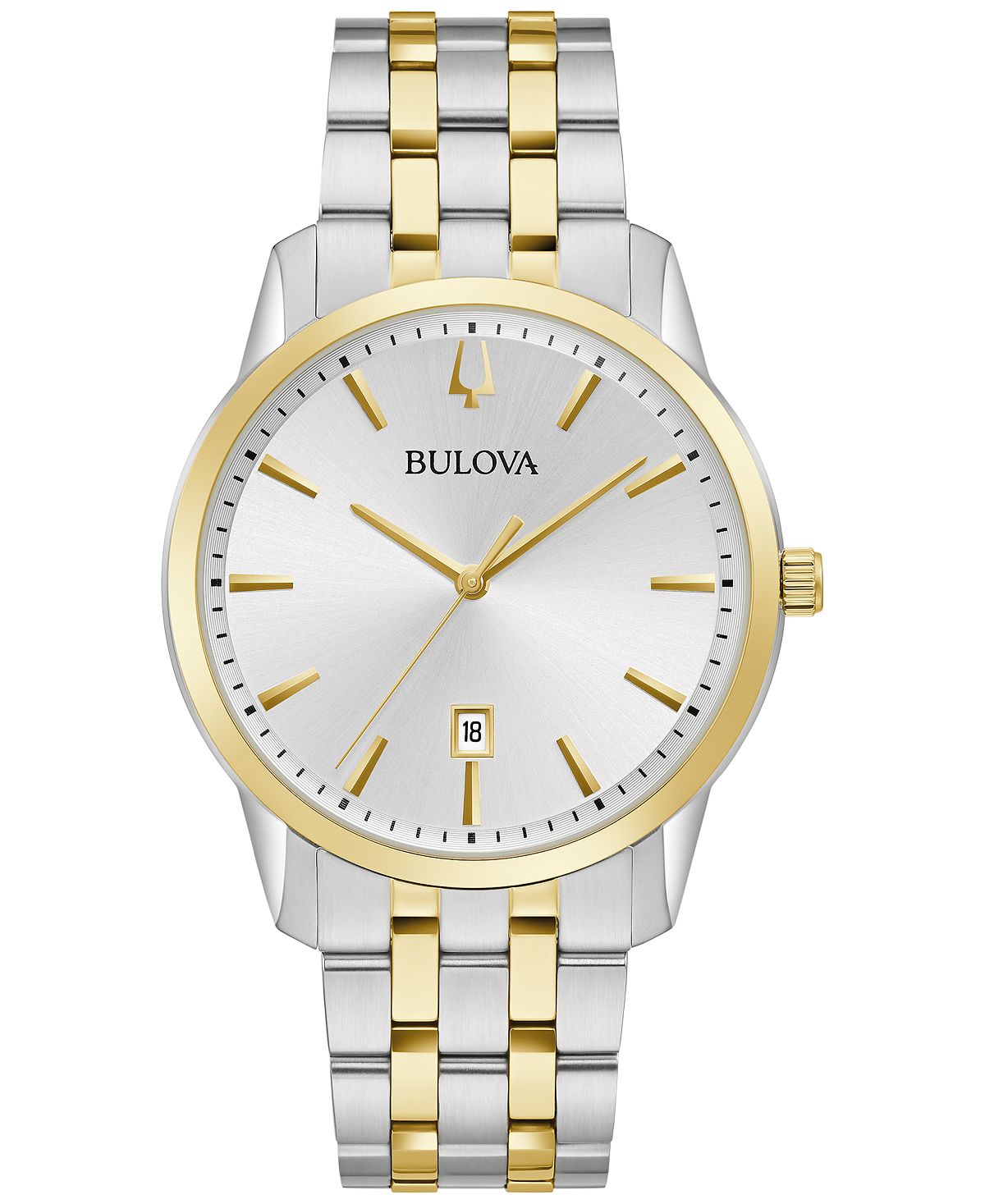 цена Мужские двухцветные часы Sutton с браслетом из нержавеющей стали, 40 мм Bulova