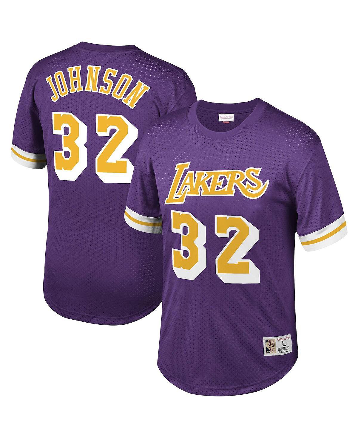 Мужская фиолетовая сетчатая футболка Magic Johnson Los Angeles Lakers Mitchell & Ness