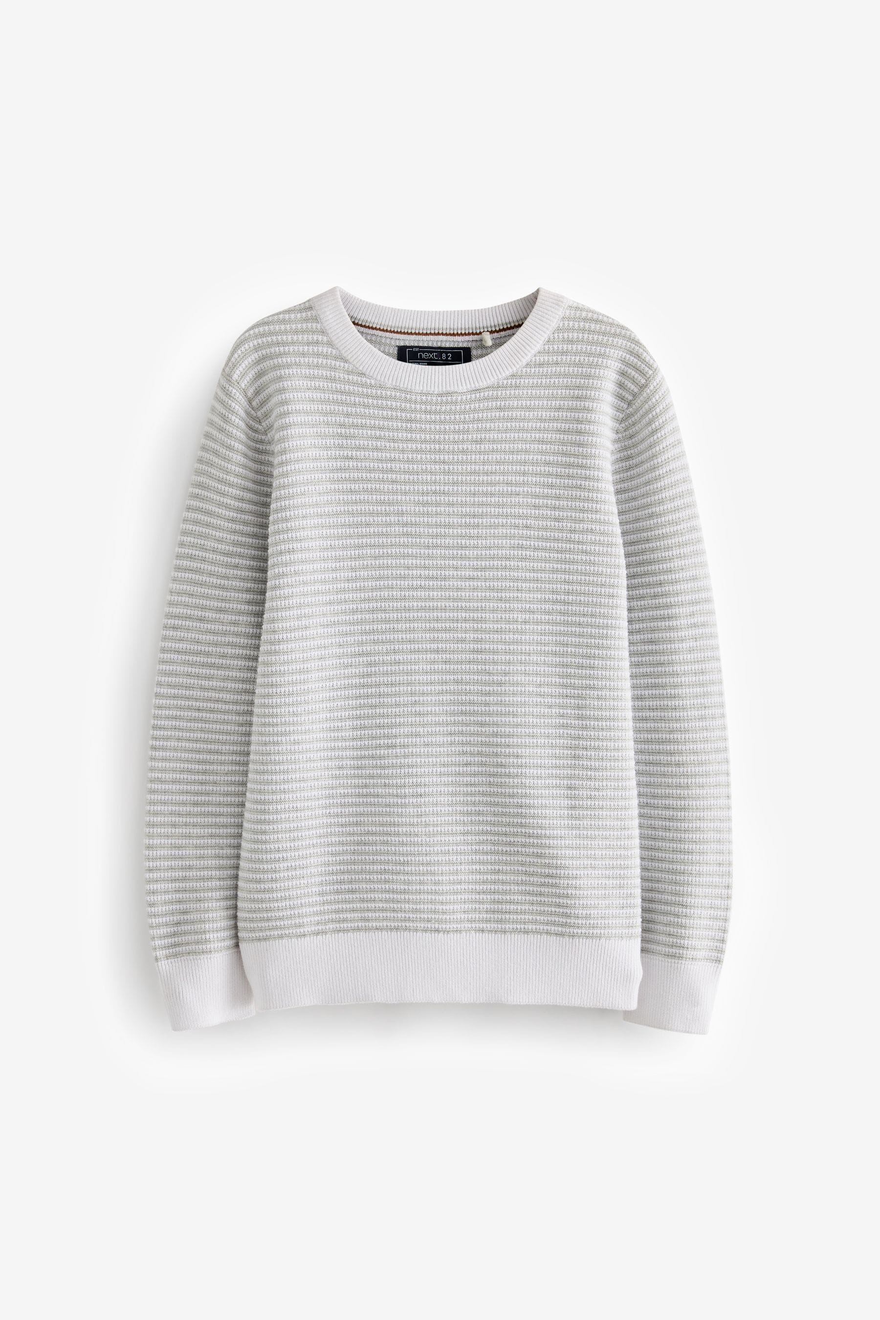 цена Текстурированный свитер с круглым вырезом Next, серый