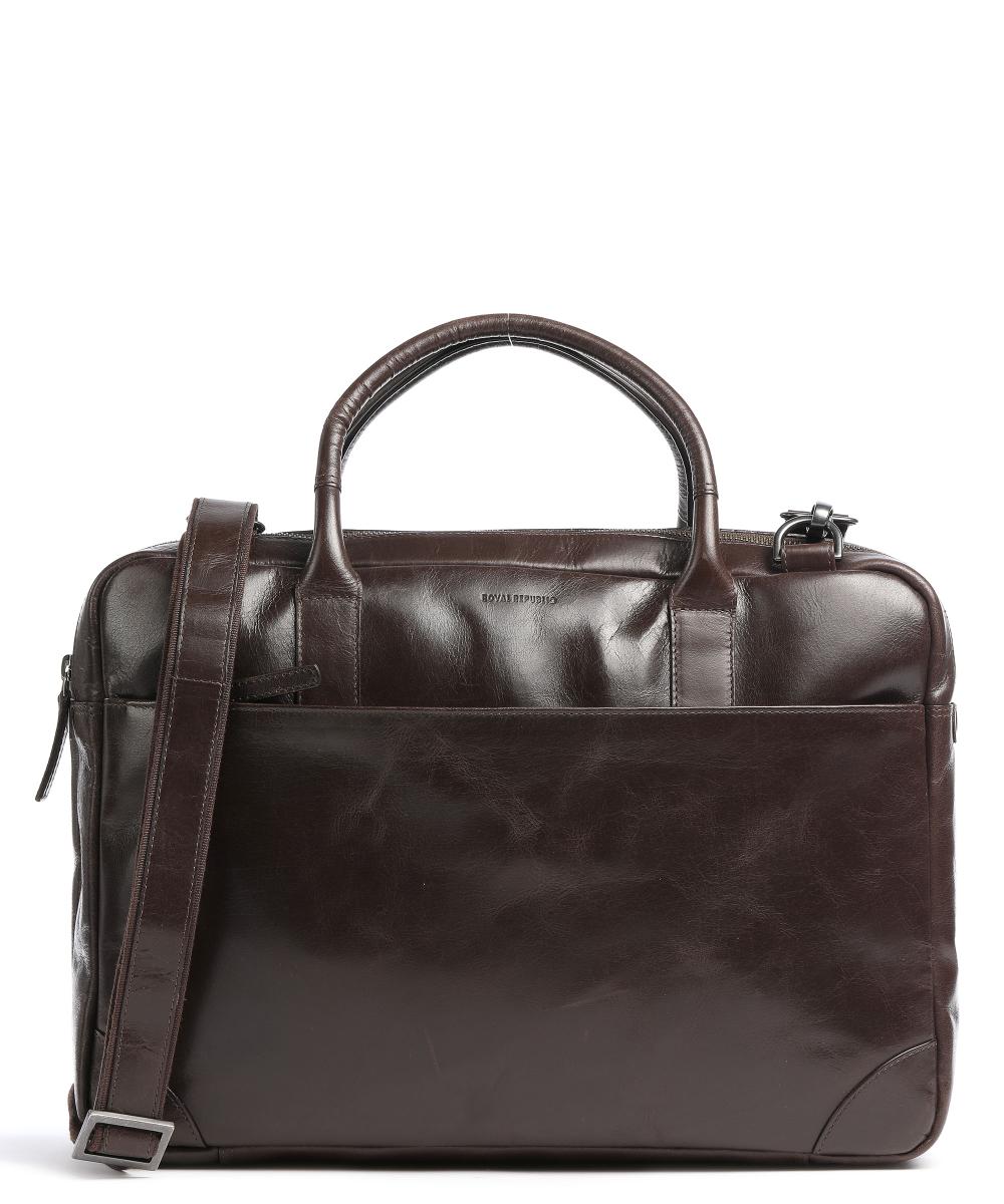 Двойной кожаный портфель Explorer 15 дюймов Royal Republiq, коричневый