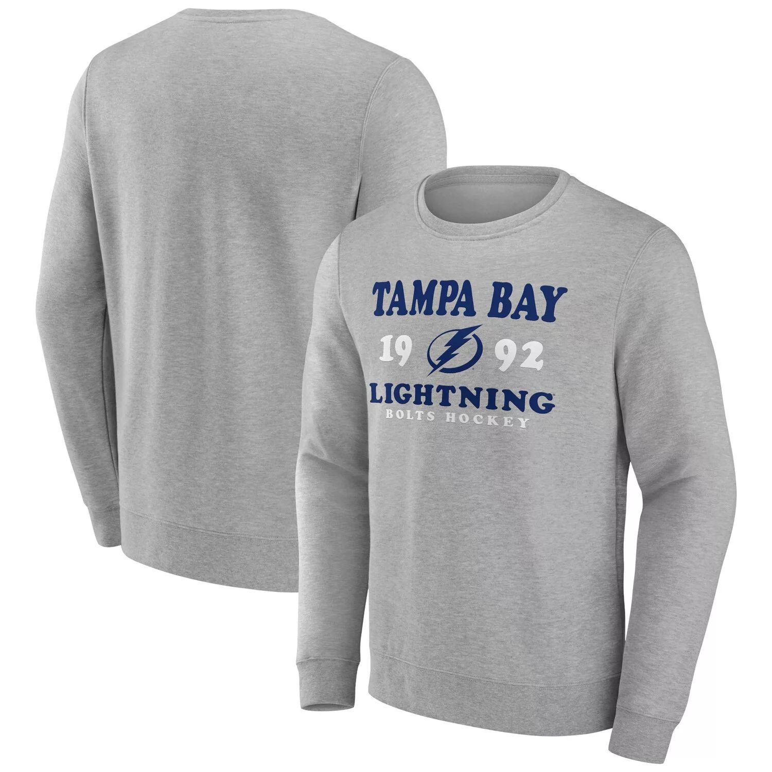 

Мужской пуловер с логотипом Heather Charcoal Tampa Bay Lightning Fierce Competitor Fanatics