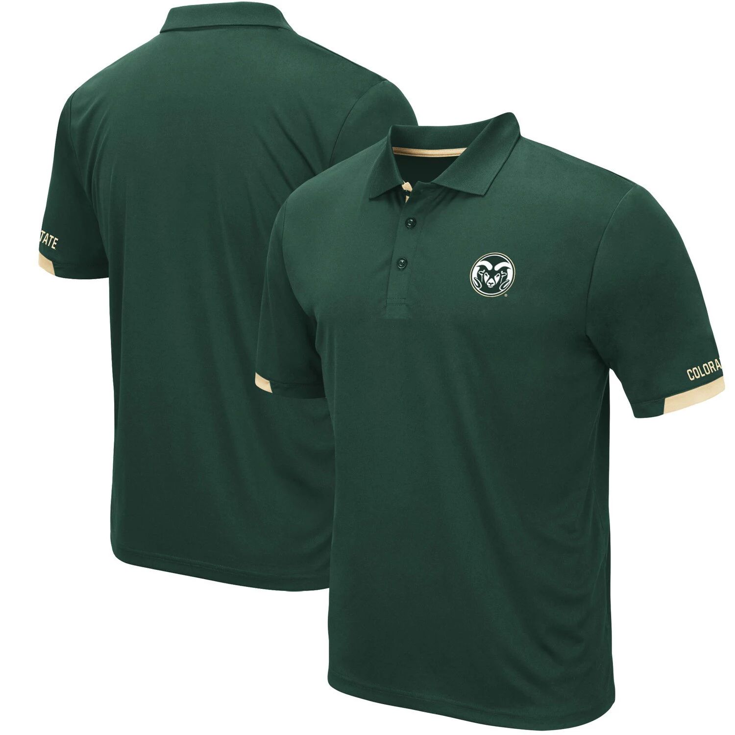 Мужская зеленая футболка-поло Colorado State Rams Logo Santry Colosseum