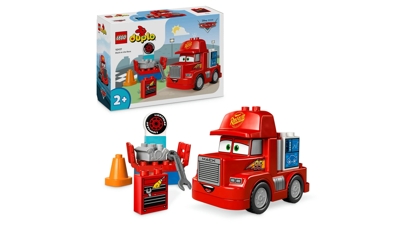 тачки disney pixar mack transporter mattel disney cars fahrzeuge Lego DUPLO Гоночный грузовик Mack от Disney и Pixar Cars