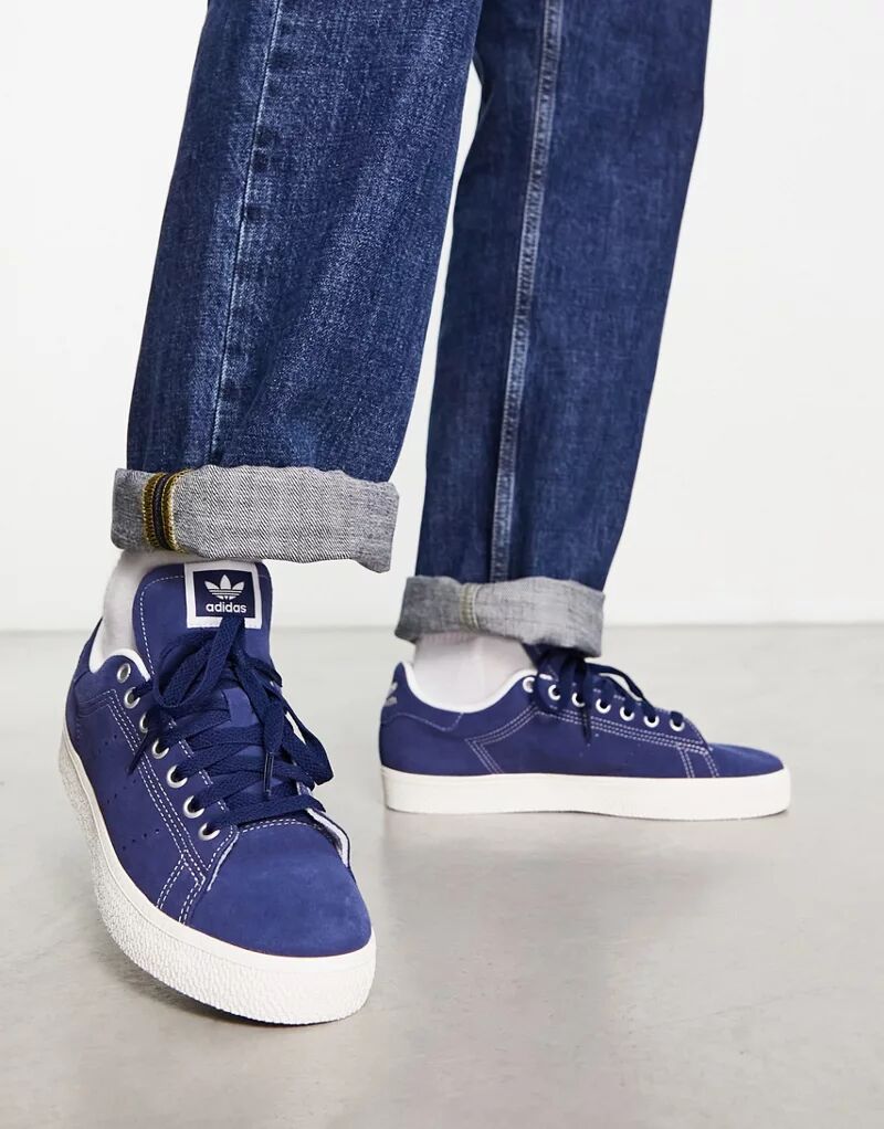 Темно-синие кроссовки с контрастной строчкой adidas Originals Stan Smith CS
