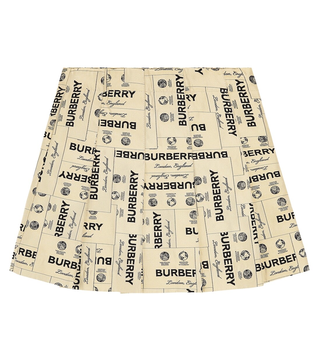 

Жаккардовая юбка со складками и этикеткой Burberry Kids, бежевый