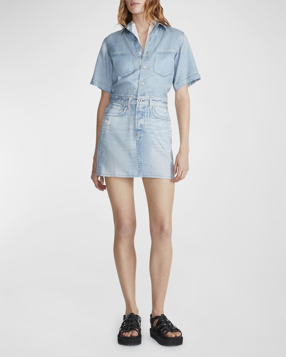 

Мини-платье-рубашка с короткими рукавами Miramar Rag & Bone