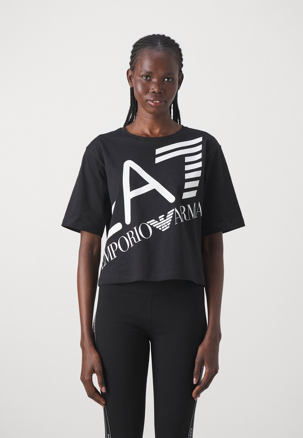 

Футболка с принтом EA7 Emporio Armani, черный