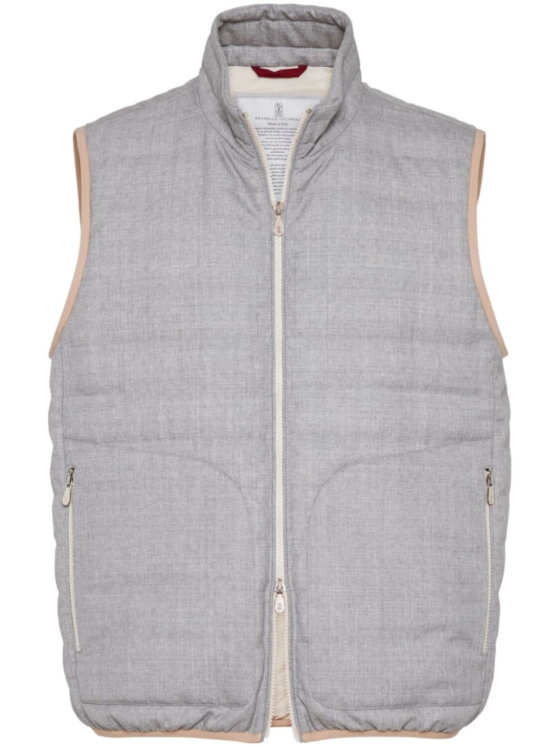 

Brunello Cucinelli дутый жилет из вирджинской шерсти, серый