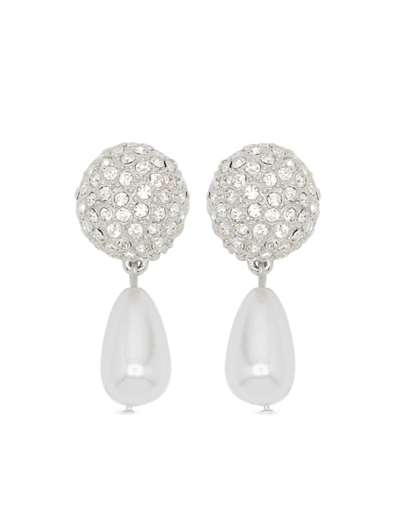 

Серьги-клипсы Crystal & Pearl Oscar de la Renta, нейтральный цвет