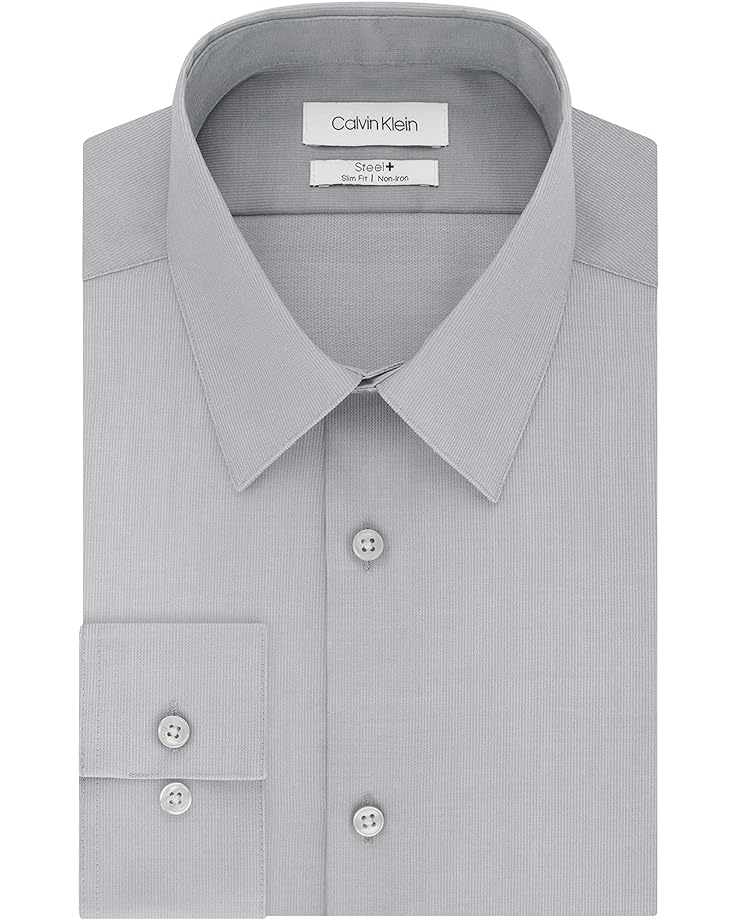 Рубашка Calvin Klein Dress Shirts Slim Fit Non Iron Solid, цвет Cement