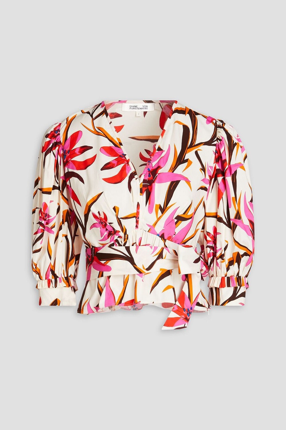 

Блузка Harlow из поплина с цветочным принтом DIANE VON FURSTENBERG, белый
