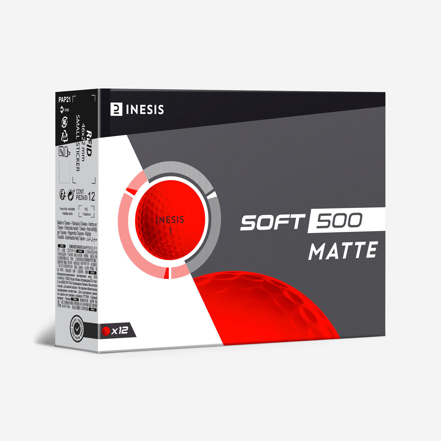 

Мячи для гольфа x12 - INESIS Soft 500 матовый красный Inesis