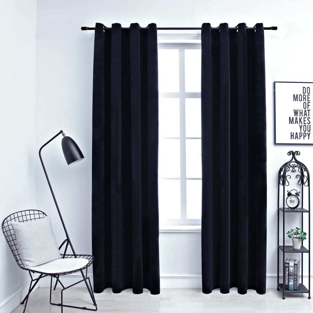 

VidaXL Плотные шторы с люверсами 2 шт. Бархатные черные 140x225 см - Шторы - Шторы - Шторы с металлическими люверсами - Шторы с металлическими люверсами, черный