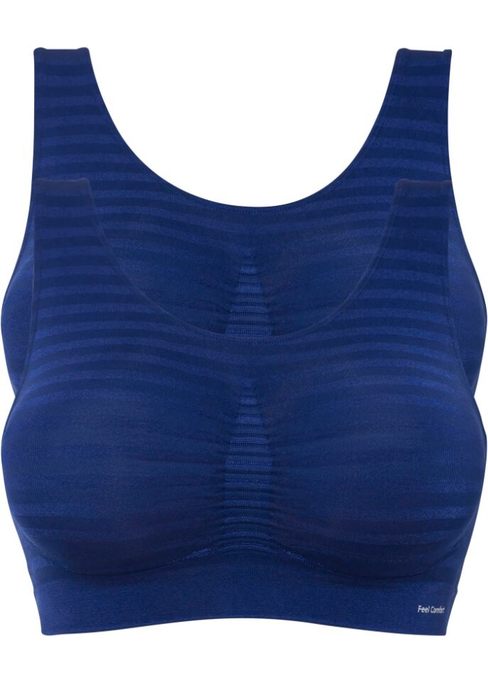 

Бесшовное бюстье feel comfort (2 шт) Bpc Bonprix Collection, синий