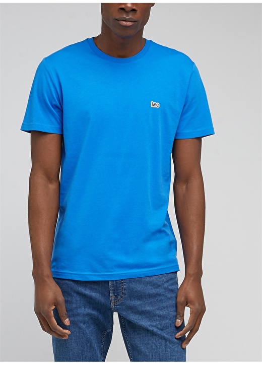 цена Синяя мужская футболка с круглым вырезом Lee
