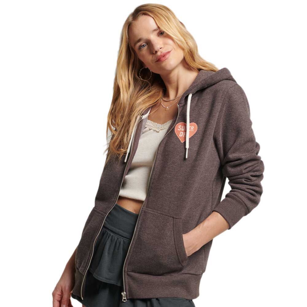 

Толстовка Superdry Vintage Cali Cutout Full Zip, серый