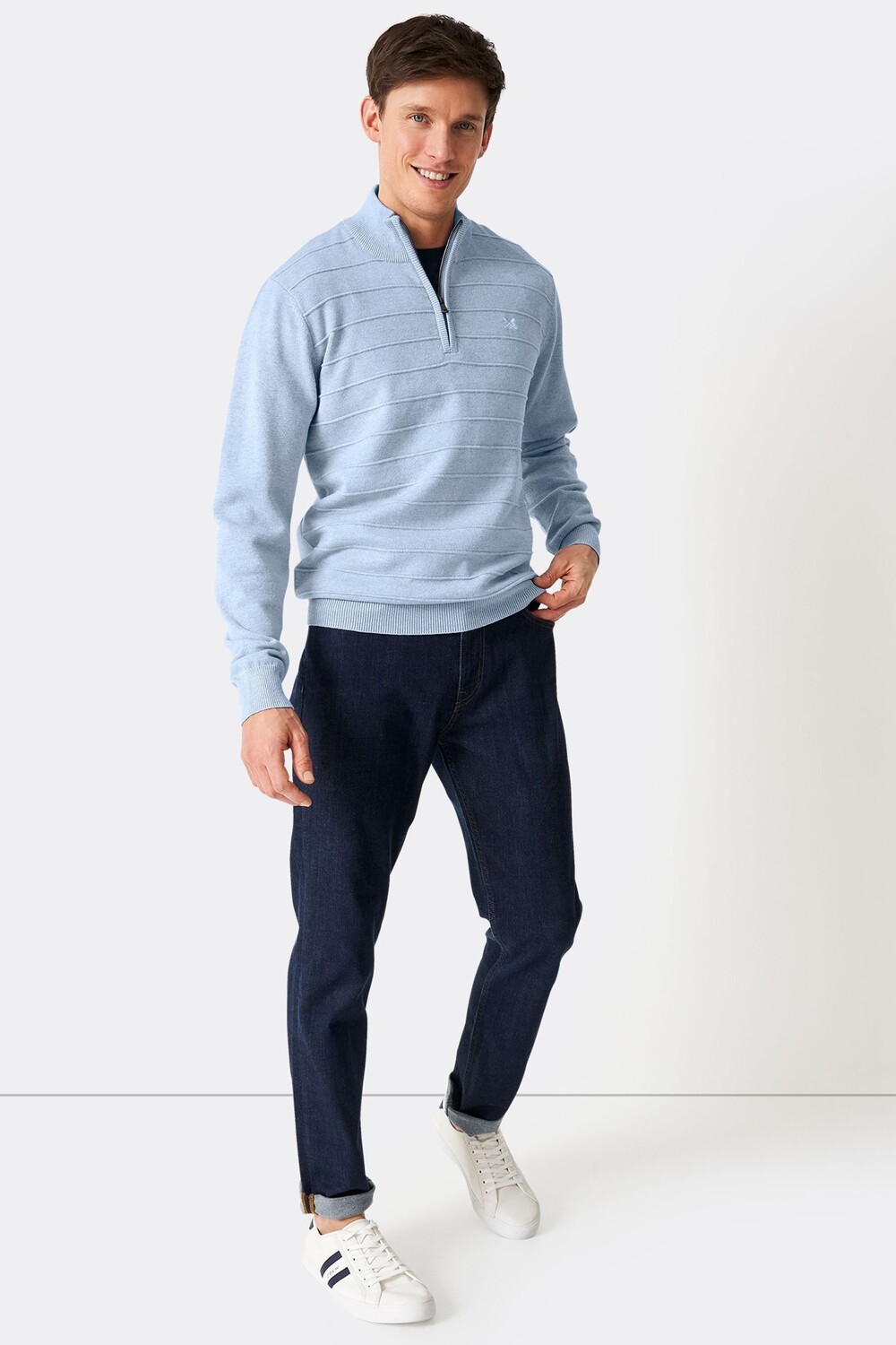 

Классический синий хлопковый свитшот Crew Clothing Company, синий